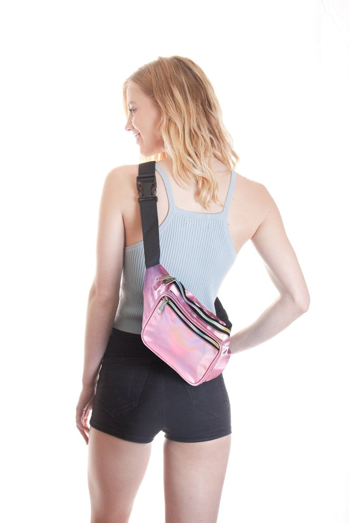 Holographic Pink Fanny Pack-Festival Shred