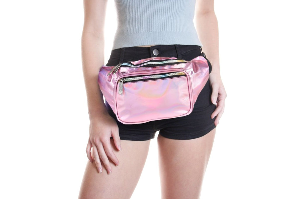 Holographic Pink Fanny Pack-Festival Shred