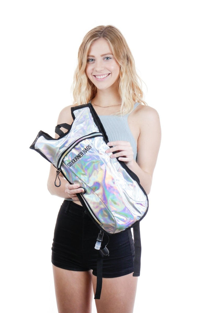 Holographic Silver Hydration Pack-Festival Shred