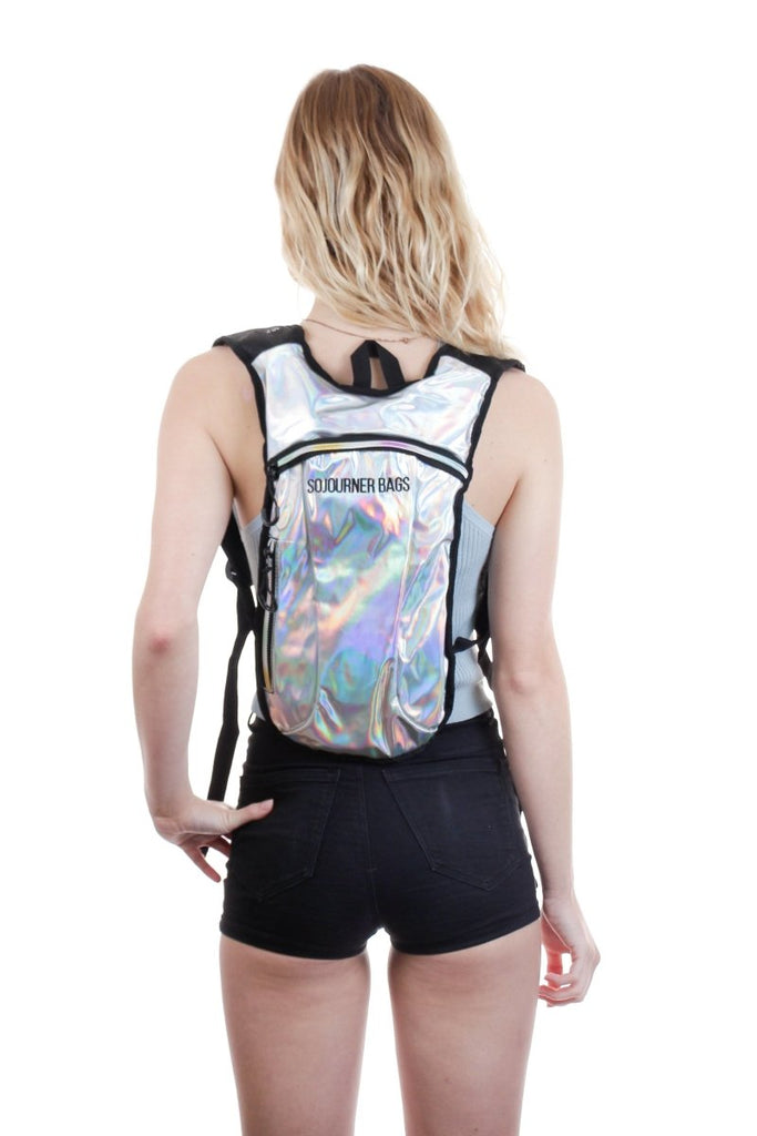 Holographic Silver Hydration Pack-Festival Shred