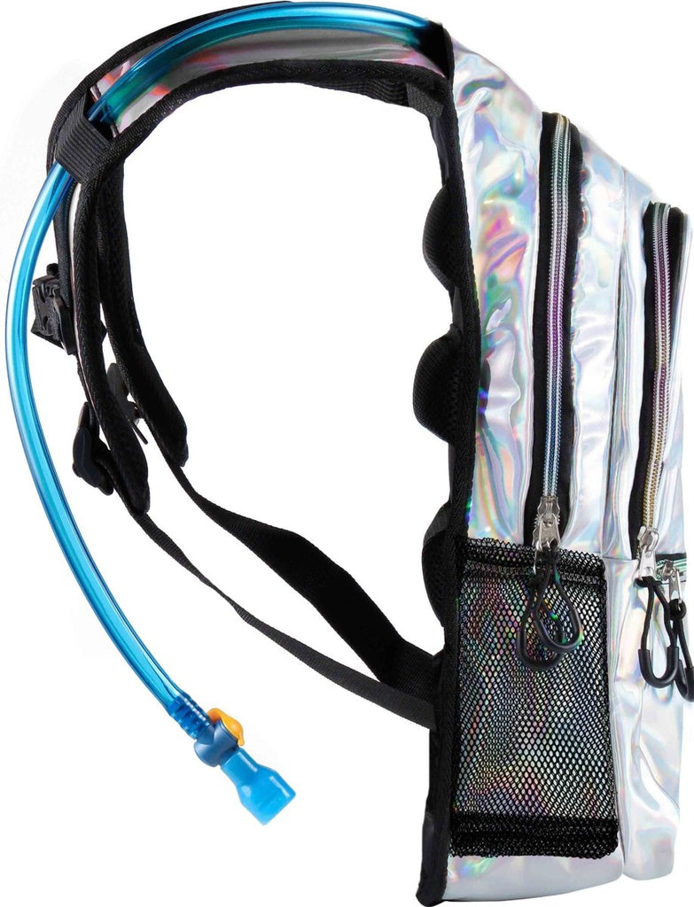 Large Holographic Silver Hydration Pack-Festival Shred